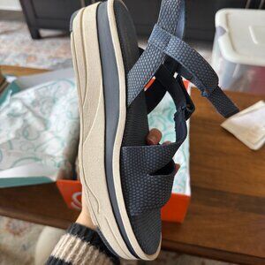 Navy Platform Sandals